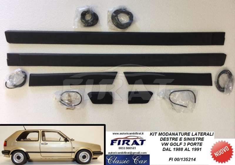 MODANATURA LATERALE VW GOLF 88 - 91 3 PORTE KIT COMPLETO